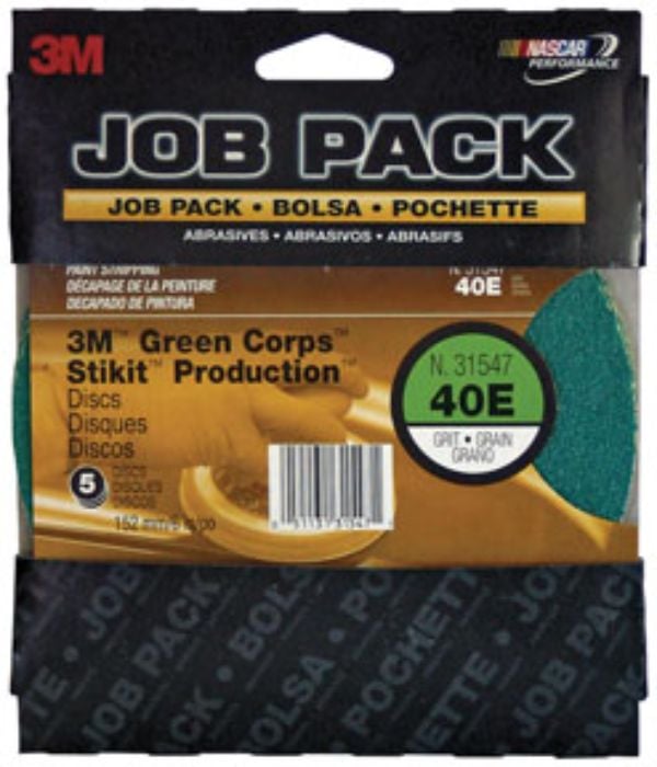 MMM-31547 6 in. 40E Grit Green Corp Stikit Sanding Disc - 5 per Pack