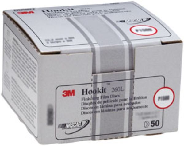 MMM968 6 in P1200 Grit Hookit Finishing Film Disc  100 Disc per Box