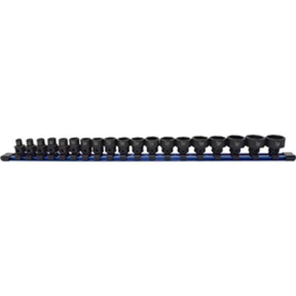 0.38 in. Drive Low Profile Nano Impact Socket - 6-24 mm - 19 Piece