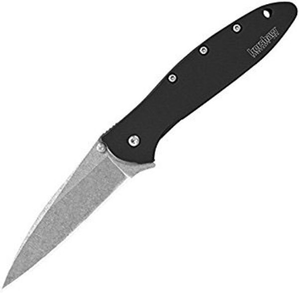 KER-1660SWBLK Leek Stonewashed Knife