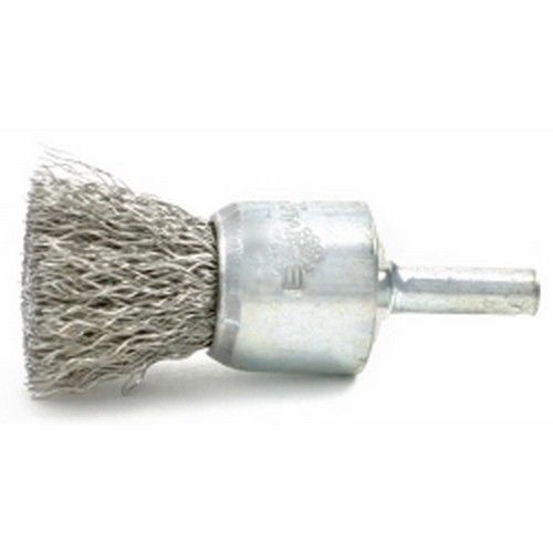 BNS606 Solid End Brush. .750" Dia., .006CS, .875" Trim Length, .250" Shank Diameter