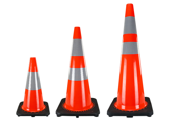 SAS Safety 7501-28 28" Orange Fluorescent Traffic Cone with Reflective Bar