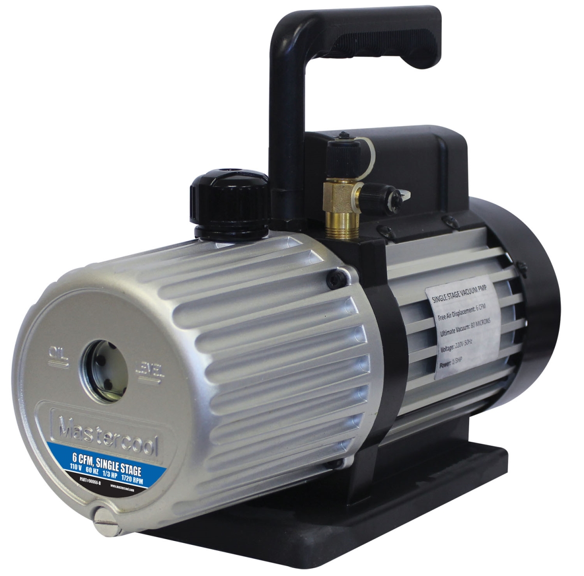Mastercool Black Series 6 CFM Spark Free Vacuum Pump Single Stage (90066-BL-SF)