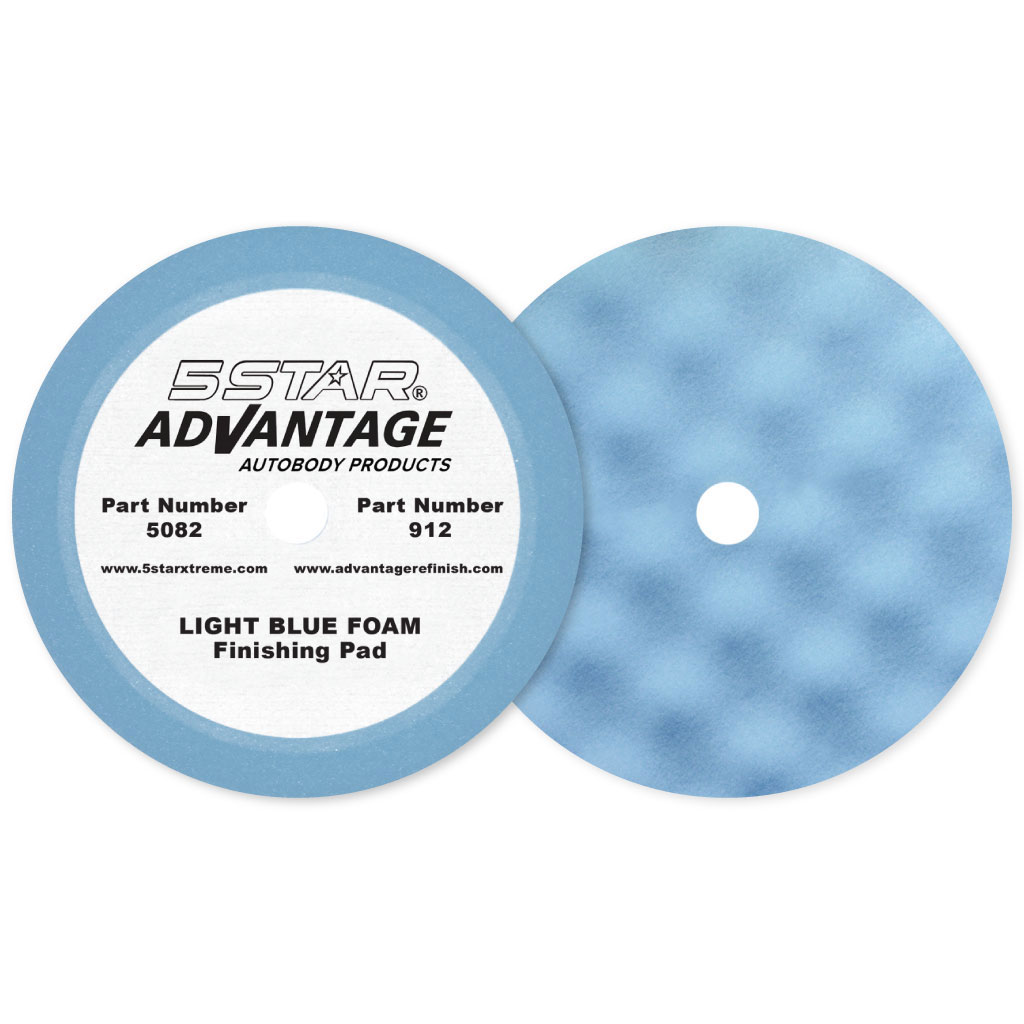 5SA-5082 8 in. Dia. Ultra-Fine Foam Waffle Polishing Pad with 1.25 in. Thick, Light Blue - Pack of 2