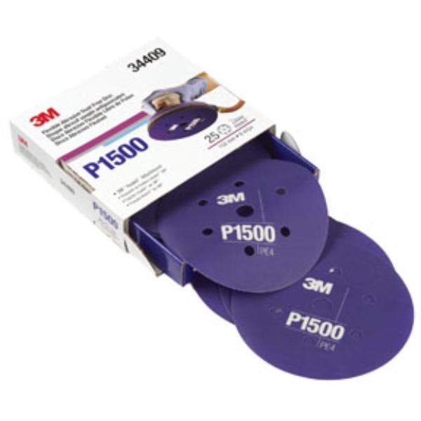 MMM-34409 6 in. Flexible Abrasive Hookit Dust-Free Disc - P1500 Grit