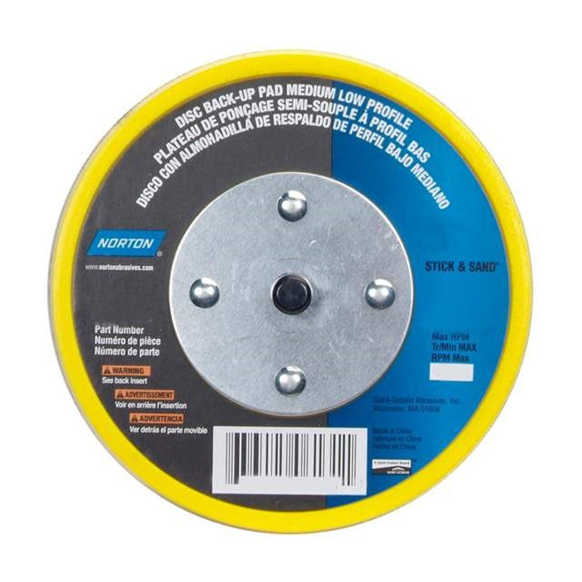 NTN-636425-06132 5 in. Discs Back-Up Pads - PSA Medium Low Profile with 5 Vacuum Holes