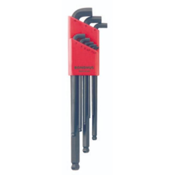 BHS-16599 Stubby Ball End L-Wrenches, Long - 9 Piece