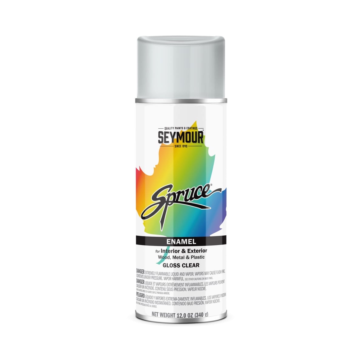 SEY-98-11 12 oz Spruce Enamel Spray Paint, Gloss Clear