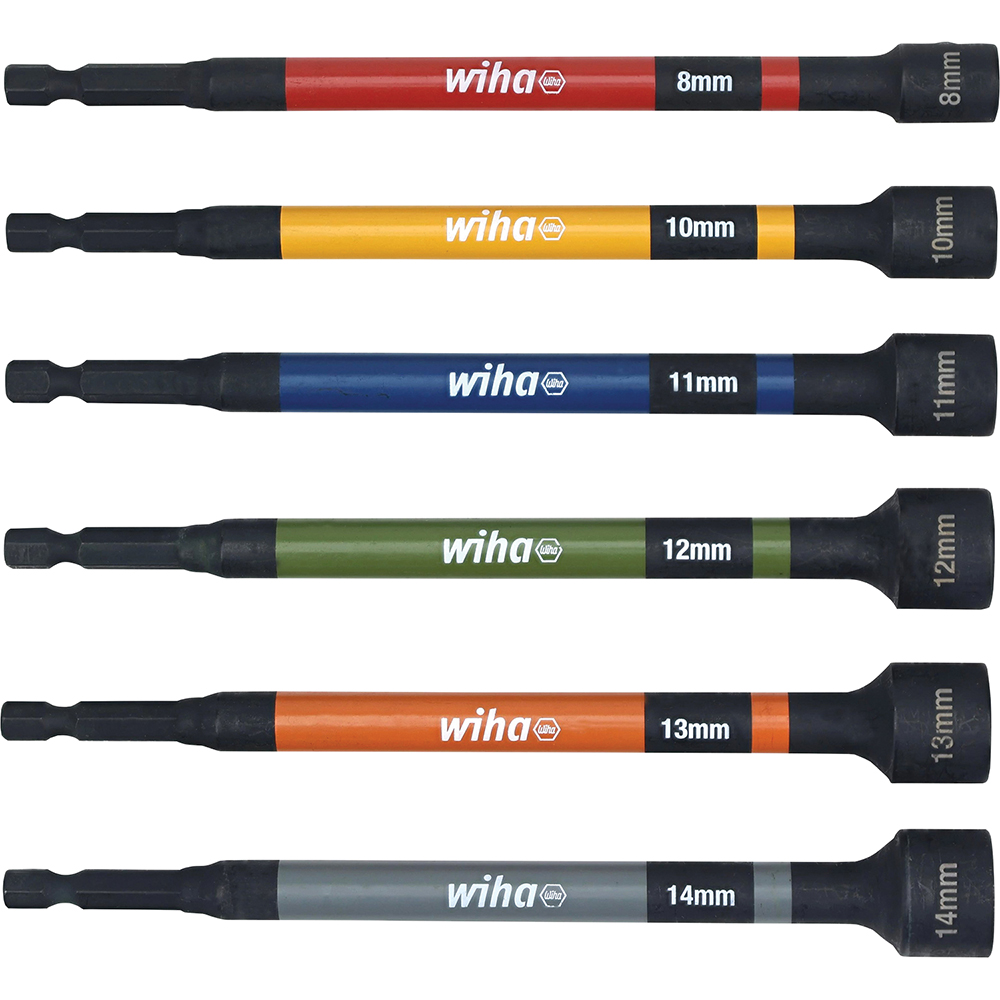 Wiha 6-Piece Color Coded Magnetic Nut Setter Metric Set (70487)
