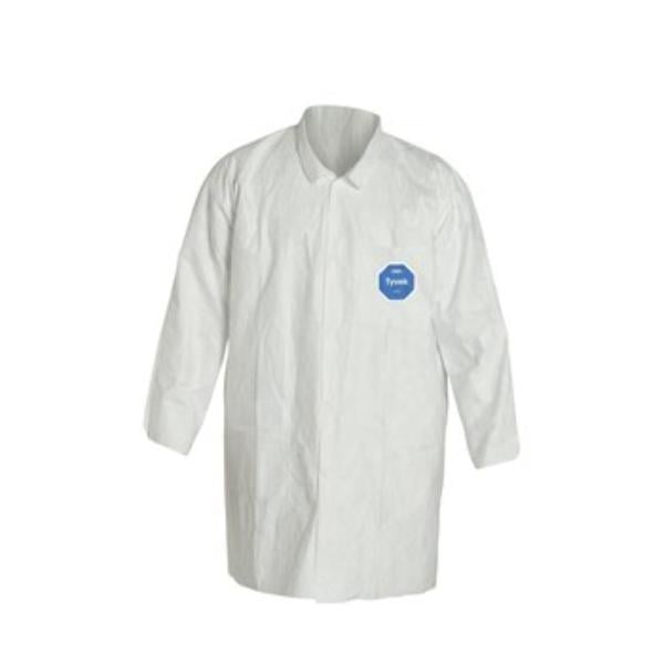 DPT-TY212SWHLG003000 Tyvek 400 Reusable General Purpose & Work Lab Coat - 2 Pockets, White - Large