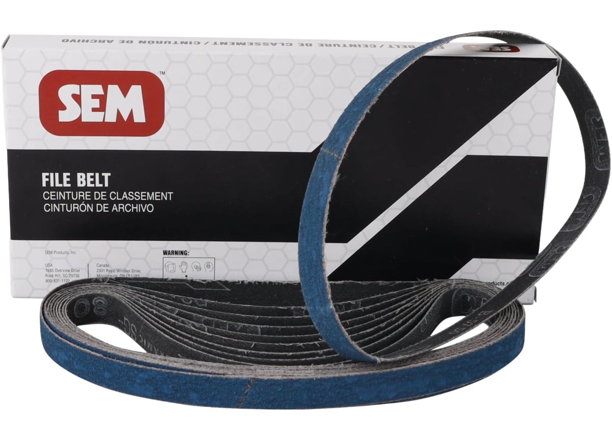 SEM Products SEM-SA12060 0.5 x 18 in. Ceramic Blend File Belts - 60 Grit