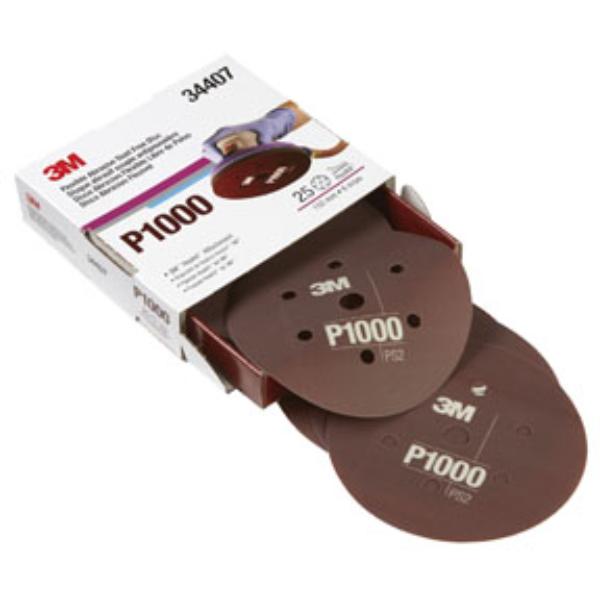 MMM-34407 6 in. Flexible Abrasive Hookit Dust-Free Disc - P1000 - Red