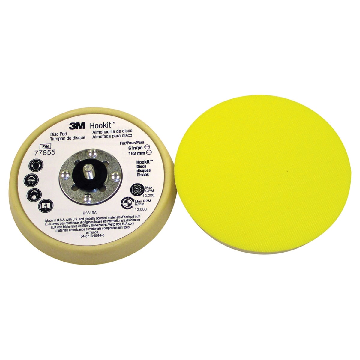 MMM-77855 5 x 0.312 x 0.687 in. Hookit Low Profile Finishing Disc Pad
