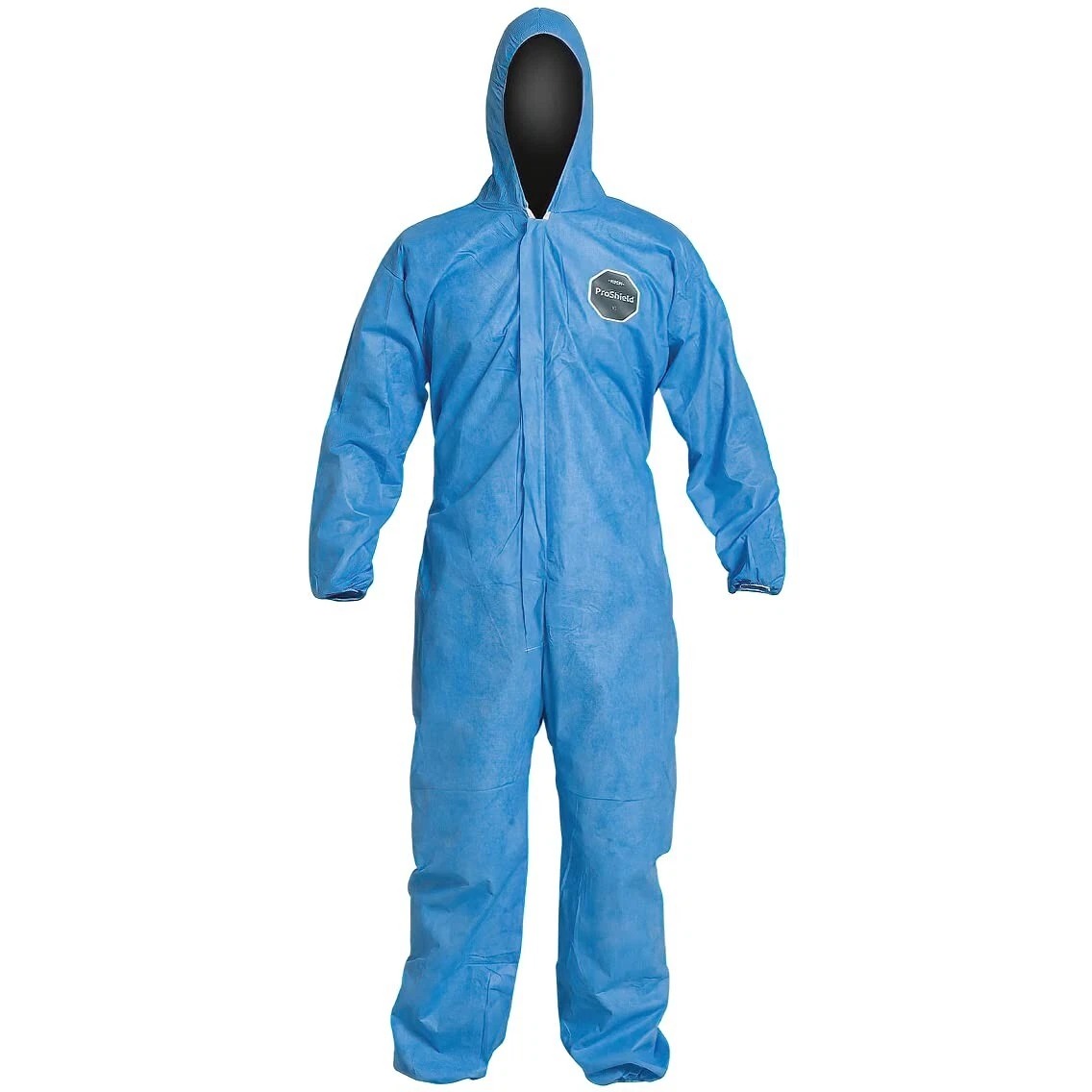 DPT-PB127SBU4X002500 SMS Zipper Flap Hood Elastic Coverall, Blue - Medium