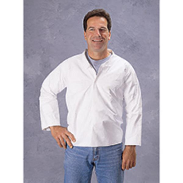 LKD-CTL201-2XL Long Sleeve Disposable Shirt - White - 2XL