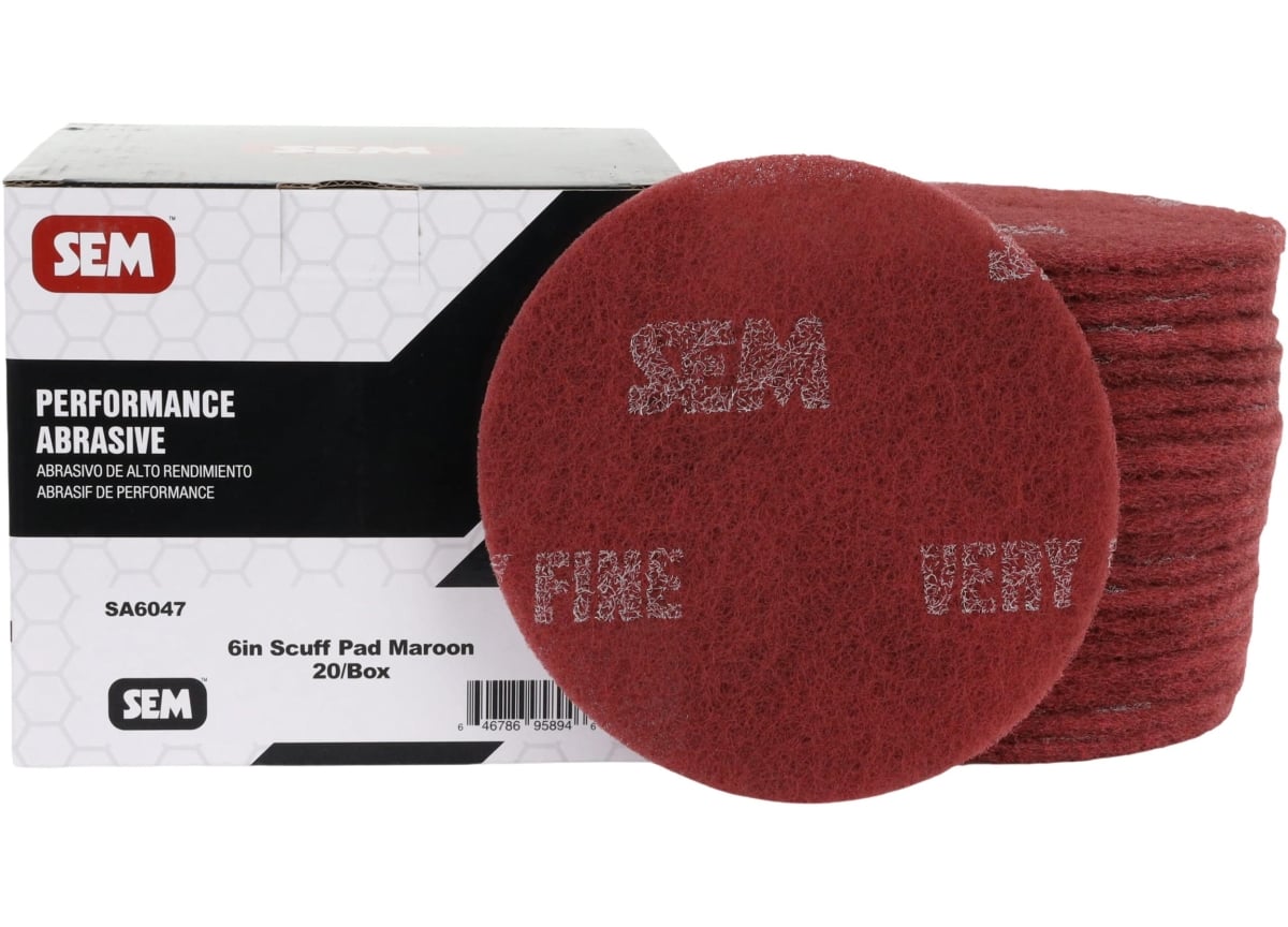 SEM Products SEM-SA6047 6 in. Scuff Pads, Maroon