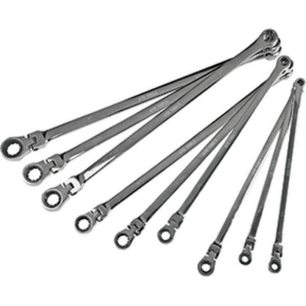 ATD Tools ATD-6509 Flex Head Spline Ratcheting Box End SAE Wrench Set - Extra Large - 9 Piece