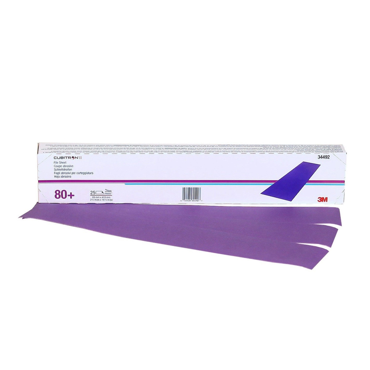 -34492 2.75 x 16.5 in. 80 Plus Cubitron II Hookit File Sheet