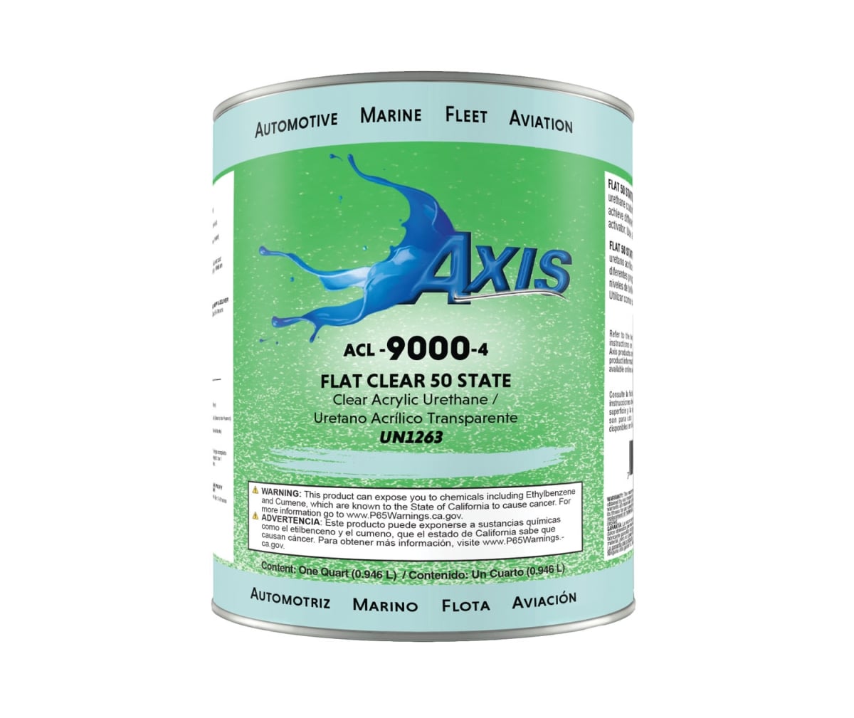 AXI-ACL9000-4 Low VOC Flat Clear 50 State