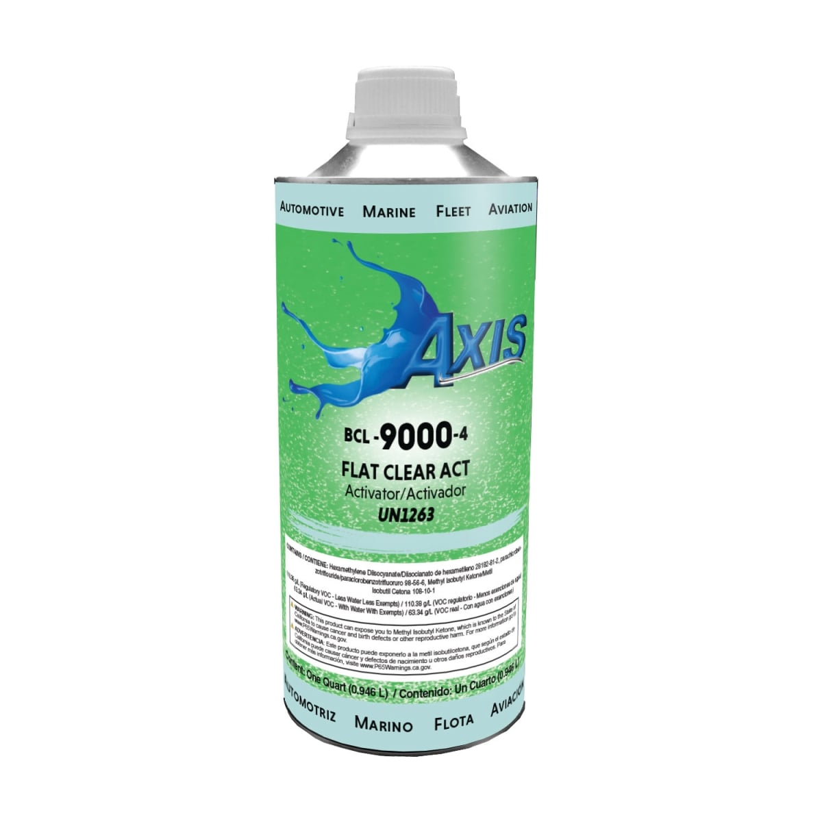AXI-BCL9000-4 Low VOC Flat Clear Acrylic Quart