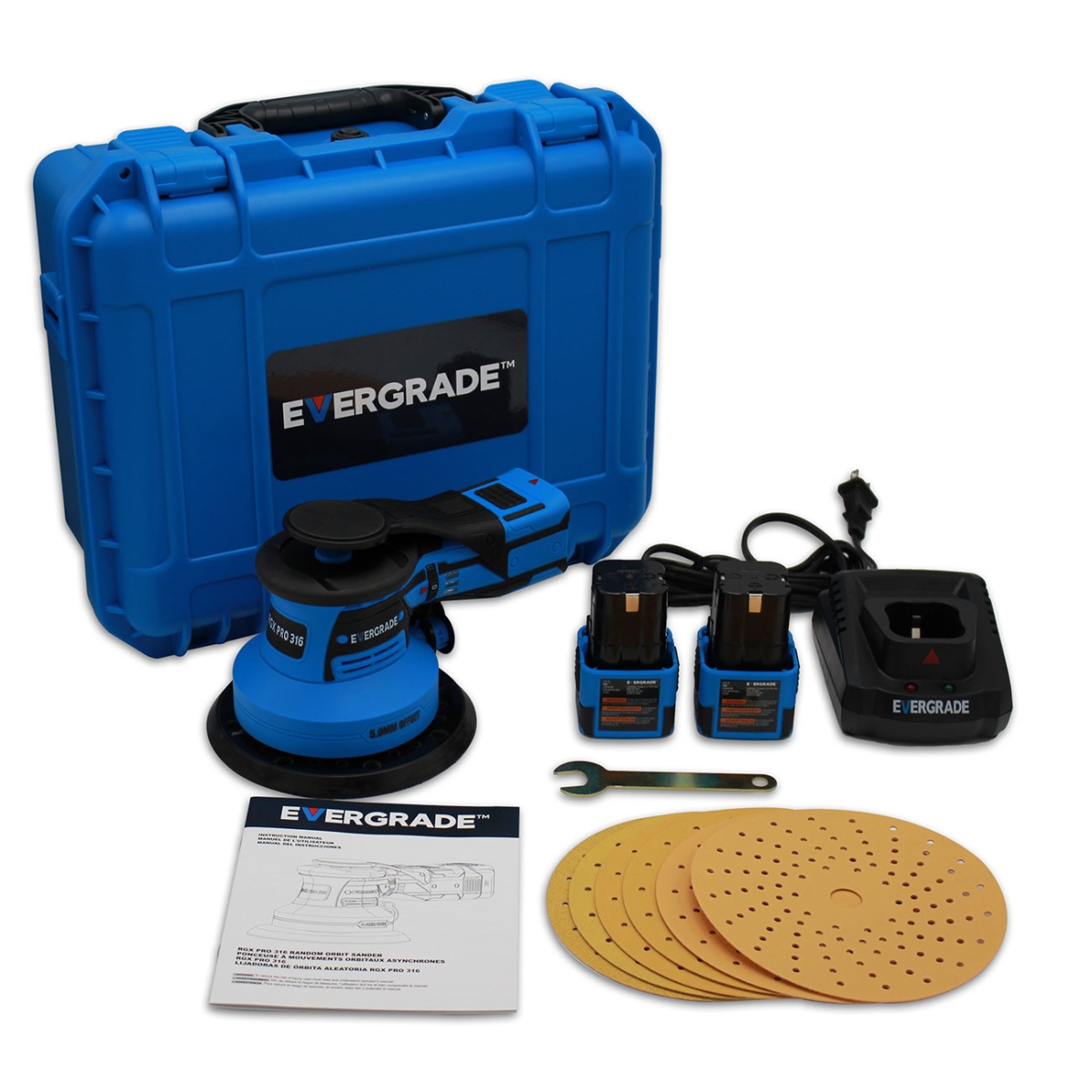 EVR-EVK316K 16V Cordless Sander Kit with 0.19 in. Offset