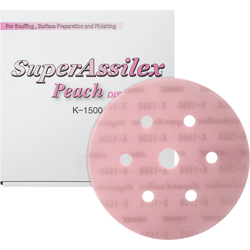 EGA-193-2545 6 in. K-1500 Super Assilex Dustless Discs, Peach - 7 Hole