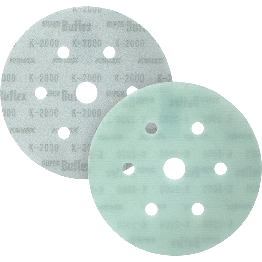 EGA-193-1535 6 in. K-2000 Dry Super Buflex Dustless Discs, Green - 7 Hole