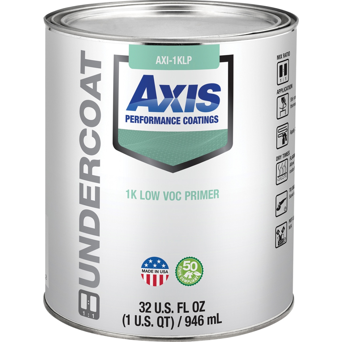 AXI-1KLPQ 1K Low VOC Primer, 1 qt.