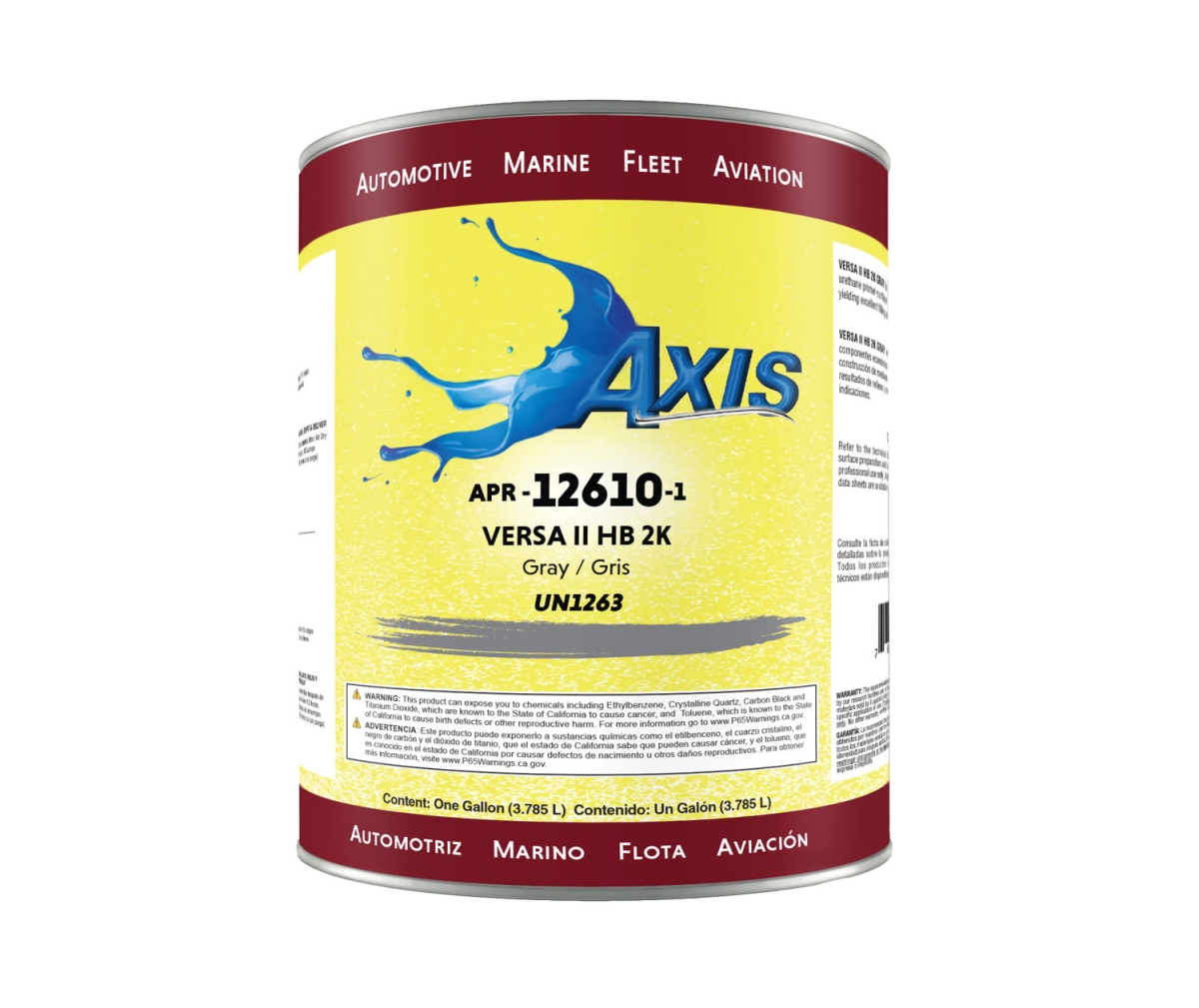AXI-APR12610-1 High Performance Coating Solution Versa II HB 2K Gray Gal