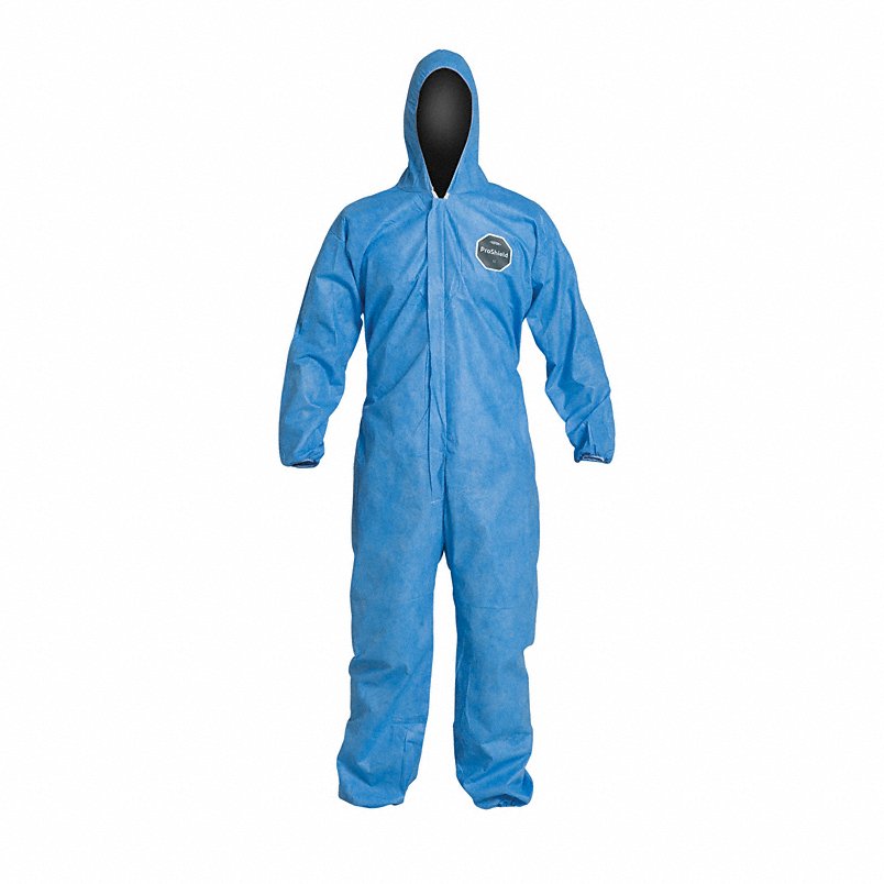 DPT-PB127SBUXL002500 SMS Elastic Wrist Disposable Coveralls, Blue - Extra Large