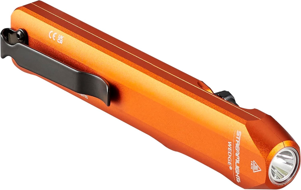 Streamlight Wedge 300-Lumen Slim Everyday Carry Flashlight, Includes Usb-C Cable And Lanyard, Orange (88820)
