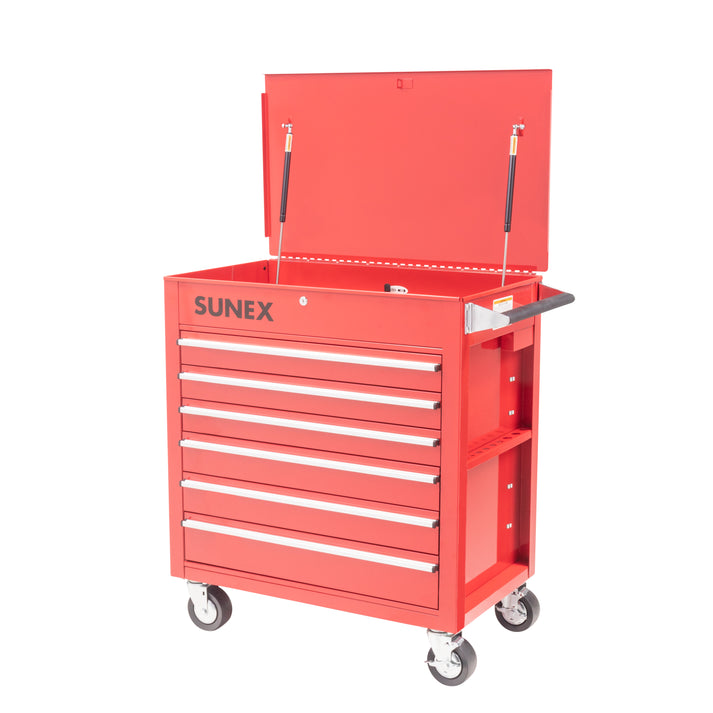 SUU-8057XTR Premium Full Drawer Service Cart, Red