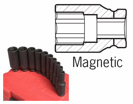 Sunex Tools 1/4" Drive 6-Point Magnetic Impact Socket 3/8" (812MG)