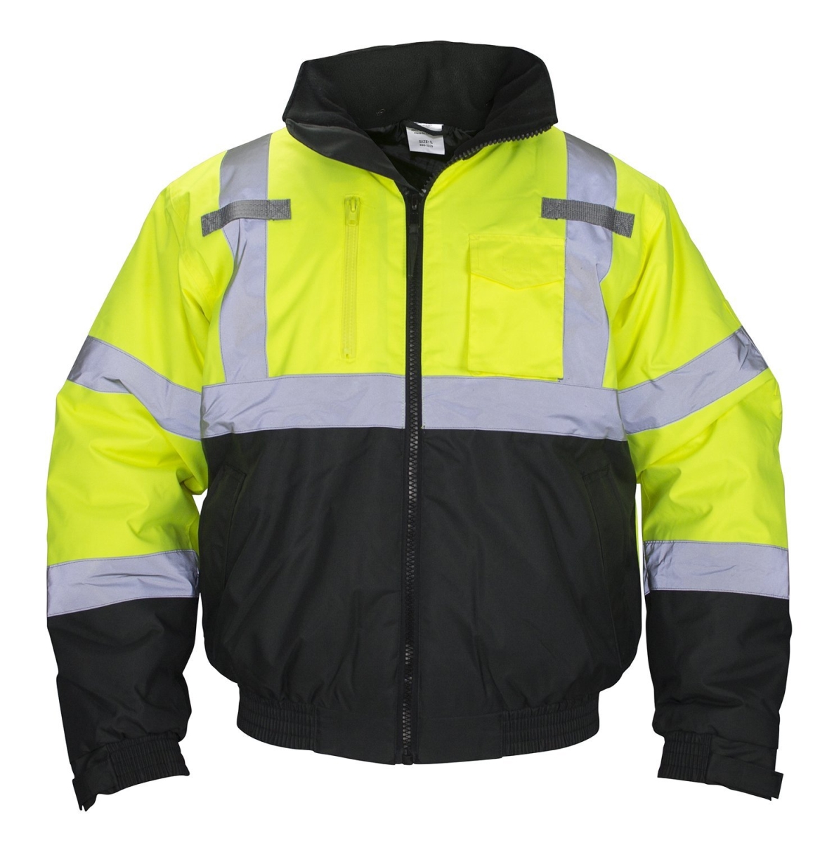 Hi-Viz Class 3 Hooded Bomber Jacket, Yellow - 2XL