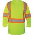 High Viz Class 2 Long Sleeve T - Shirt, 2XL - Yellow