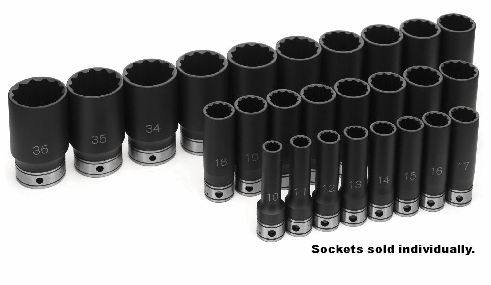 Grey Pneumatic 1/2" Drive 24 Mm 12-Point Metric Deep Socket (82124MD)