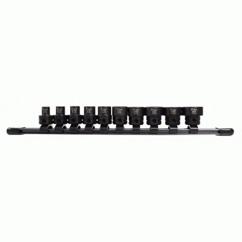 10 Piece 0.38 Inch Drive Nano Low Profile Impact SAE Socket Set