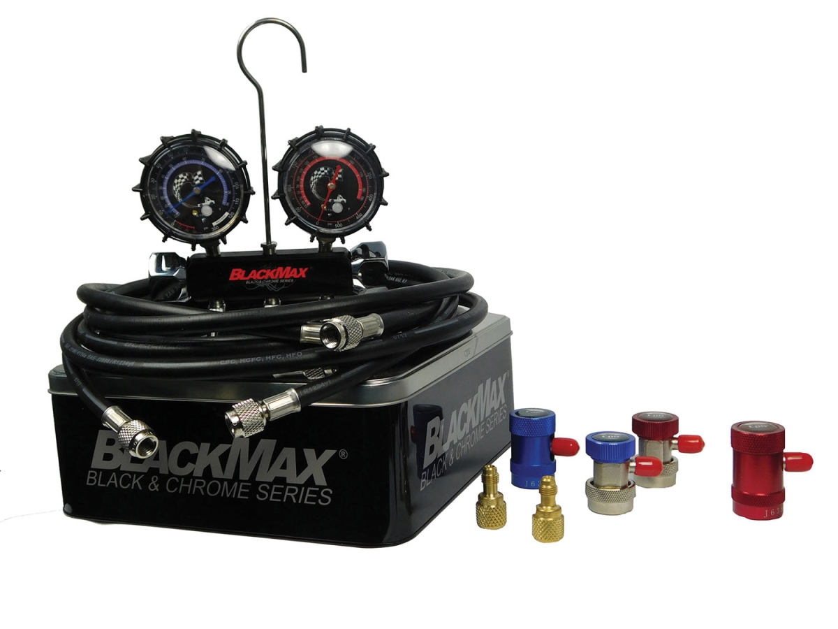 Max Chrome Manifold Gauge Set, Black