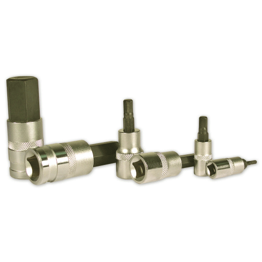 22 mm Hex Bit - Satin Chrome 0.5 in. Square Drive Bit Holder