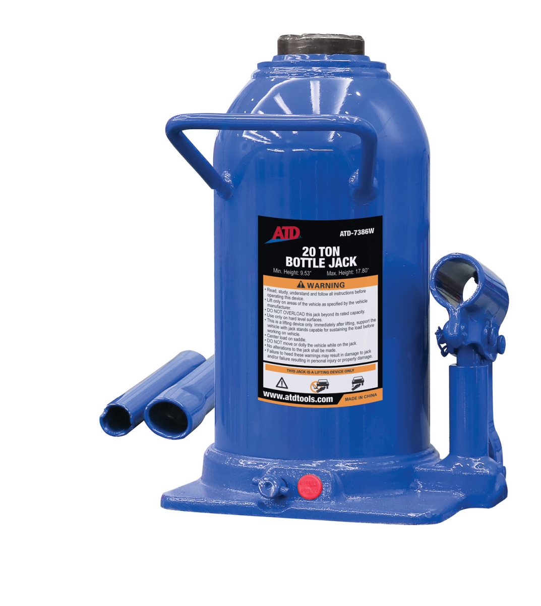 ATD 20-Ton Heavy-Duty Hydraulic Side Pump Bottle Jack