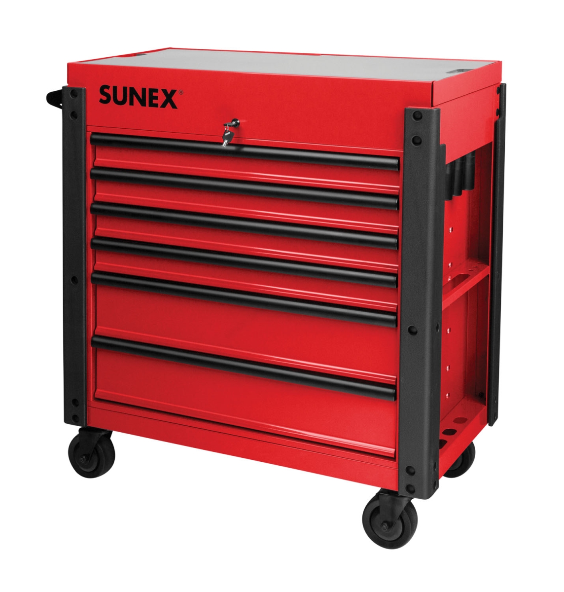 Picture of Sunex Tools 8035XTFD 3 Drawer Slide Top Cart with Power Strip - Red