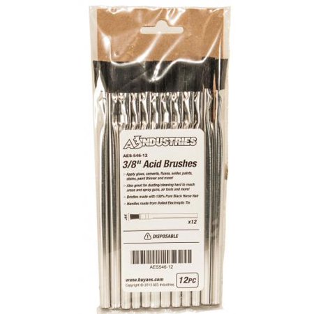 AES-546-12 0.75 in. Acid Brushes, Multi Color - Pack of 12