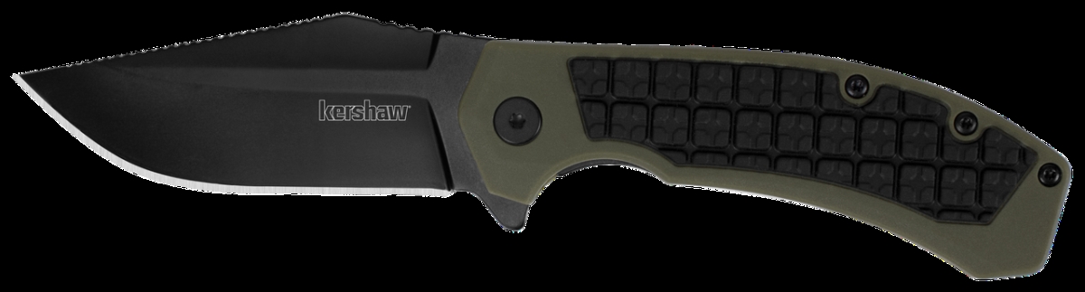 KER-8760 Faultline Oxide & Rubber Over Knife, Black