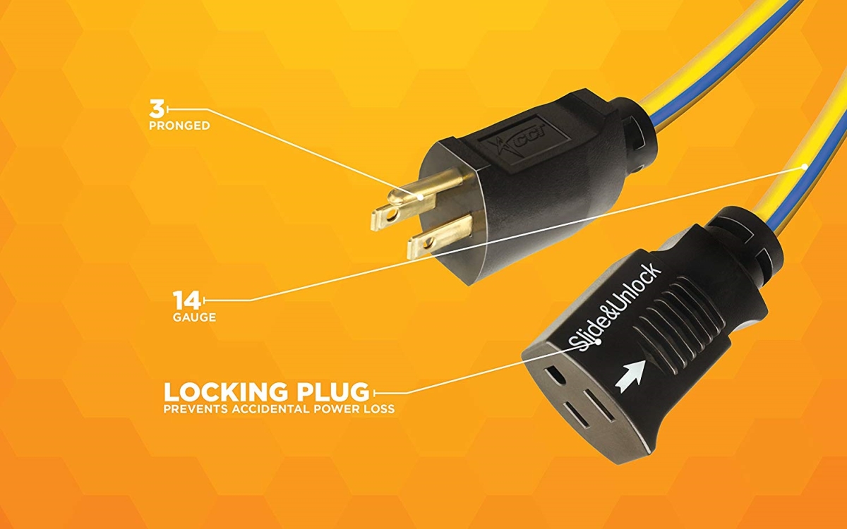 Picture of ATD Tools ATD-8098 25 ft. Indoor & Outdoor Locking Extension Cord