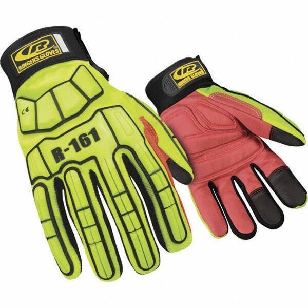 Superhero Padded Palm Synthetic Leather Impact Mechanics Gloves - Large