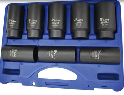6 Point Axle Nut Socket Set - 8 Piece