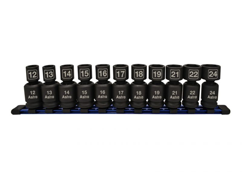 0.5 in. Drive Nano Pinless Universal Impact Sockets Metric - 11 Piece