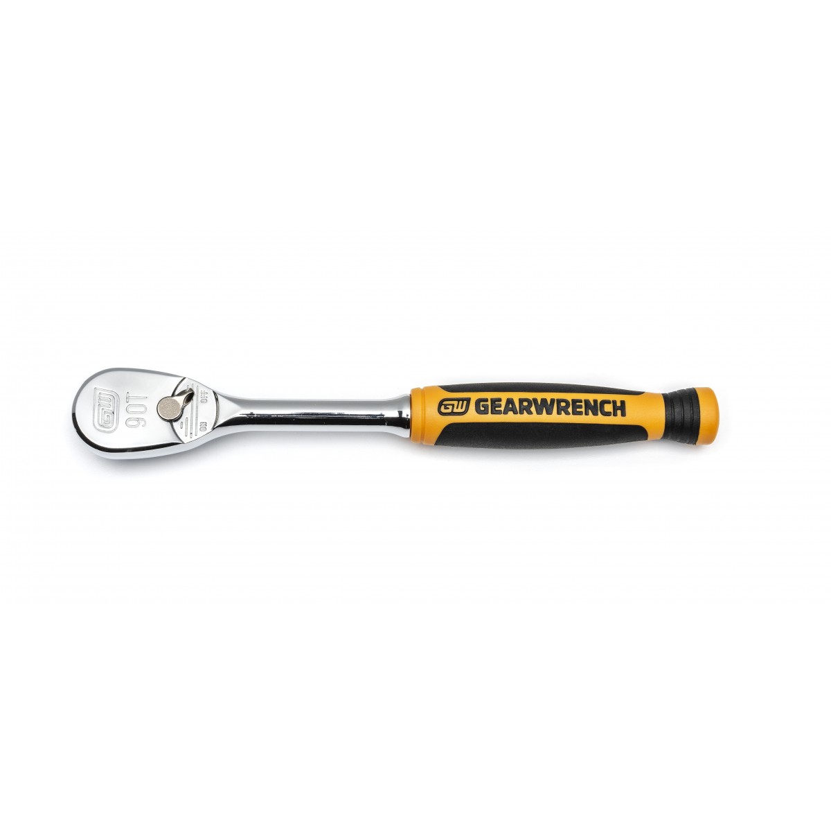 0.25 in. Drive 90 Tooth Dual Material Teardrop Ratchet 6 in.