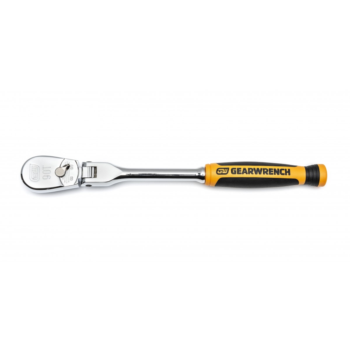 0.25 in. Drive 90 Tooth Dual Material Flex Head Teardrop Ratchet 8 in.