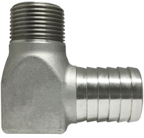 973985SS 1.25 Insert x 1, 25 Insert 304 Stainless Steel Barb for PL Pipe X MIP Elbow
